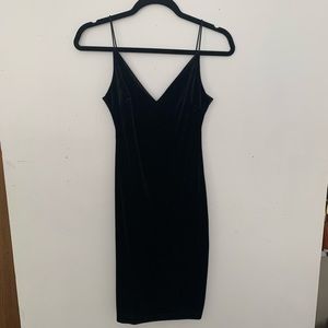 Skin Tight Black Velvet Dress